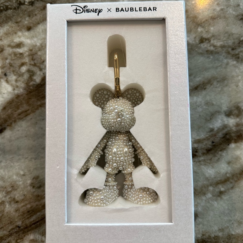 NWT - BaubleBar Pearl Mickey Mouse Bag Charm